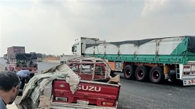 إصابة 14 شخصًا في انقلاب سيارة ربع نقل على الطريق الإقليمي بالشرقية | صور