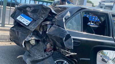 تصادم 3 سيارات أعلى الطريق الدائري بالجيزة دون إصابات 