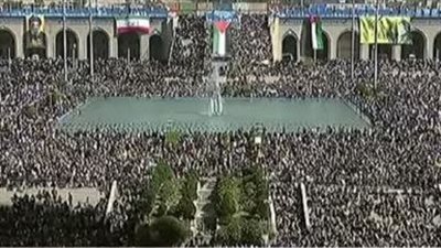 بدء مراسم تأبين حسن نصر الله بمصلى الإمام الخميني في طهران