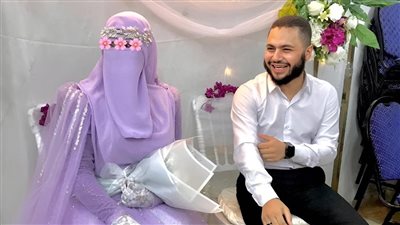 العروس منتقبة.. خطوبة مغني المهرجانات المعتزل فارس حميدة| صور