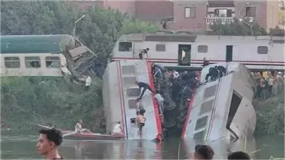 توقف حركة القطارات على خط القاهرة أسوان بعد حادث تصادم قطاري المنيا | بث مباشر