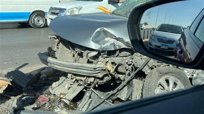 إصابة 3 أشخاص في حادث تصادم بمحور السادات بالتجمع | صور