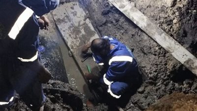 الانتهاء من أعمال الصيانة والإصلاح بخط الطرد الخاص بمحطة مياه شبراخيت