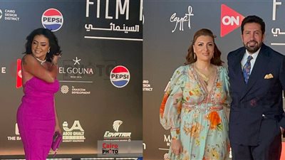 رانيا يوسف وهاني رمزي وزوجته يتألقون على ريد كاربت مهرجان الجونة السينمائي