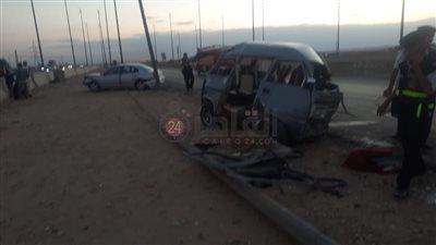 مصرع سيدة وإصابة 6 آخرين إثر اصطدام سيارة سوزوكي بالرصيف على الطريق الأوسطي بالجيزة