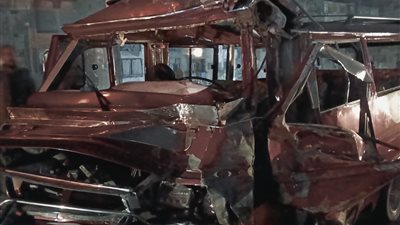 إصابة 6 أشخاص في تصادم أتوبيس بسيارتين بالقليوبية| صور