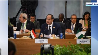 السيسي أمام قمة الـ 20: مصر تجدد دعوتها لتدشين مركز عالمي على أرضها لتخزين وتوزيع الحبوب 