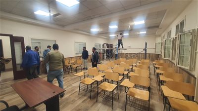 بعد سقوطه بسبب الأمطار.. الصور الأولى لانتهاء الإصلاحات بسقف قاعة المحاضرات بجامعة الإسكندرية