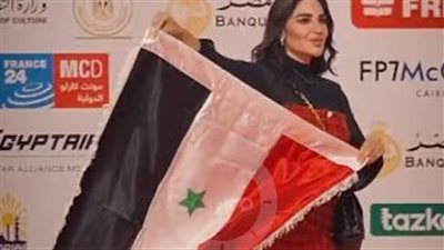 سارة نخلة ترفع علم سوريا في ريد كاربت الفيلم السوري لـ سلاف فواخرجي بمهرجان القاهرة السينمائي| فيديو