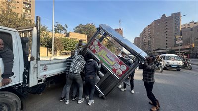 إزالة 500 مخالفة إشغال وتعديات من الباعة الجائلين والمنشآت التجارية باللبيني هرم| صور