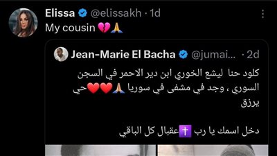 بعد 33 عاما.. إليسا تشارك جمهورها فرحتها بتحرير ابن عمها الأسير اللبناني من سجن صيدنايا