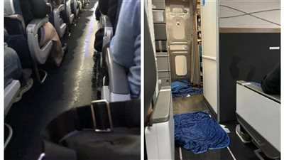 بسبب أحد الركاب.. تسرب مياه يغمر ممر طائرة أمريكية