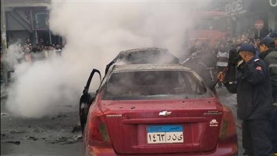 تفاصيل احتراق سيارة ملاكي ونجاة سائقها في سوهاج