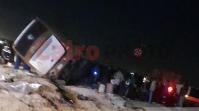 ننشر أسماء مصابي حادث انقلاب أتوبيس طريق القاهرة - السويس