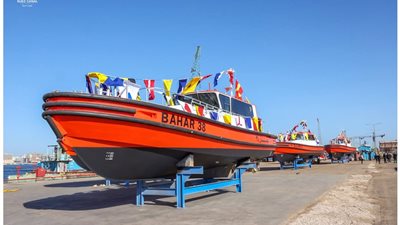 تدشين 5 لنشات ولحام قرينة 5 لنشات أخرى بالشركة البورسعيدية للإنشاءات البحرية