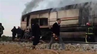 السكة الحديد تُشكل لجنة فنية لمعرفة أسباب حريق جرار قطار طنطا - منوف