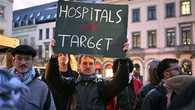 مظاهرة في بروكسل تنديدًا باستهداف الاحتلال الإسرائيلي للقطاع الصحي بغزة