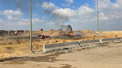 وزير البترول ينتقل إلى موقع حريق خط نقل بوتاجاز الخانكة 