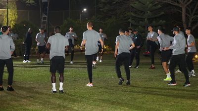 المصري يخوض أول مران بعد الوصول لمدينة أويو النيجيرية