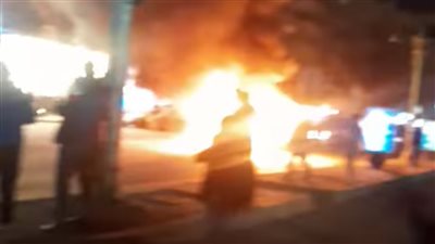 الحماية المدنية تسيطر على حريق سيارة أجرة بمنطقة البيطاش بالإسكندرية