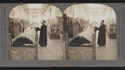 المتحف المصري بالتحرير ينشر صورة لـ معرض التوابيت عام 1906