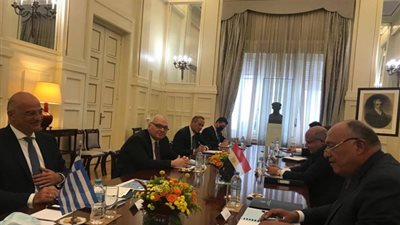 بدء جلسة مباحثات ثنائية موسعة بين مصر واليونان فى أثينا (صور)
