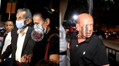 رغم المرض وكبَر السن.. لطفي لبيب ومحمد فريد يقدمان واجب العزاء في المنتصر بالله (صور)