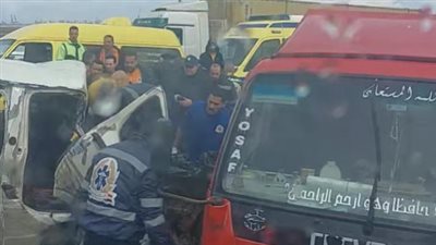 مصرع 8 أشخاص وإصابة 6 آخرين في حادث تصادم بطريق الإسكندرية الصحراوي | بث مباشر