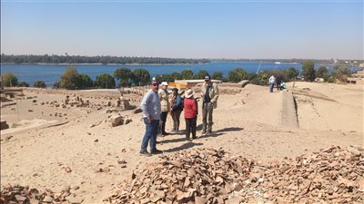 وفد نمساوي يتفقد مقر عمل البعثة النمساوية المصرية بالتل الأثري في أسوان| صور