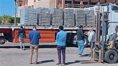 جنوب سيناء تقدم 150 طن مساعدات وشاحنتي بطاطين لأهالينا في غزة