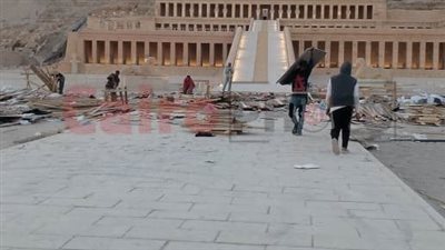 بعد احتفالية الأهلي.. ننشر الصور الأولى لأعمال نظافة معبد حتشبسوت بالأقصر