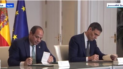 السيسي ورئيس وزراء إسبانيا يشهدان التوقيع على عدد من اتفاقيات التعاون بين البلدين