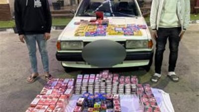 القبض على شخصين بحوزتهما 111 ألف قطعة ألعاب نارية بالسويس 