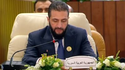 الشرع: دعوة التهجير تهديد للأمة العربية.. وحان الوقت لنقف في وجهه