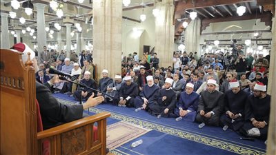 مفتي الجمهورية يلقي درس التراويح بالجامع الأزهر عن غزوة بدر