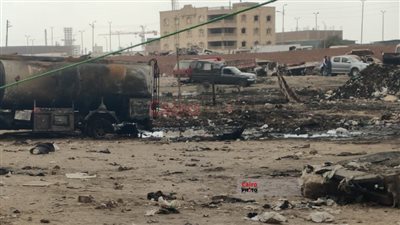 بعد تفحم 15 سيارة.. معاينة موقع حريق جراج الخصوص اليوم 