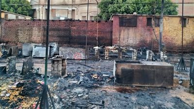 السيطرة على حريق معرض أهلا رمضان بملوي في المنيا