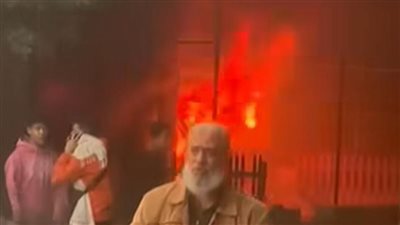 حريق هائل يلتهم محل قماش بحلوان ومحاولات للسيطرة عليه