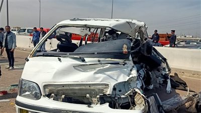 إصابة 13 شخصًا في انقلاب ميكروباص على دائري المرج