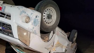 انقلاب سيارة ربع نقل أعلى الطريق الدائري قبل طريق الواحات