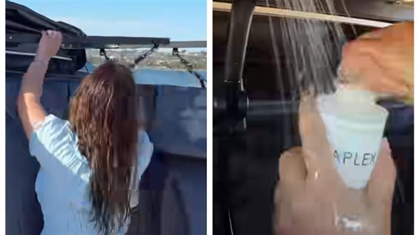 عراقية تستحم في العراء