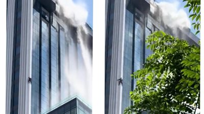 رغم شدته.. عامل تنظيف نوافذ ينجو بأعجوبة من زلزال تايلاند 