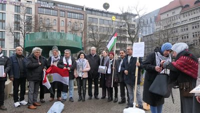 الجالية المصرية فى برلين تنظم وقفة لدعم الشعب الفلسطيني