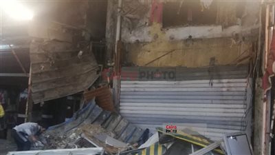 انهيار شرفة منزل من الطوب اللبن في بني سويف 