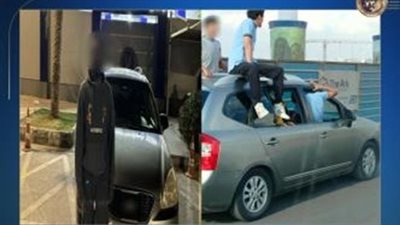 القبض على سائق لسماحه لصغار بالجلوس أعلى السيارة حال سيرها بالقاهرة