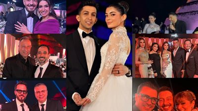 بكاء ليلى زاهر وغناء هشام جمال.. أبرز لقطات حفل زفاف العروسين |صور