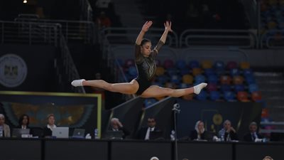 جنى محمود تتوج بذهبية كأس العالم للجمباز الفني على جهاز الحركات الأرضية