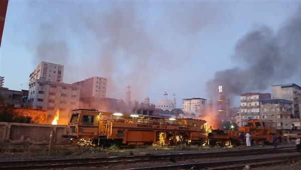 حريق بجوار محطة السكة