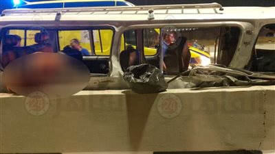 بينهم جنسيات مختلفة..مصرع شخصين وإصابة 6 آخرين في حادث تصادم ميكروباص وملاكي بالسلام | صور
