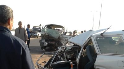حادث تصادم بين عدة سيارات على الطريق الإقليمي اتجاه بنها